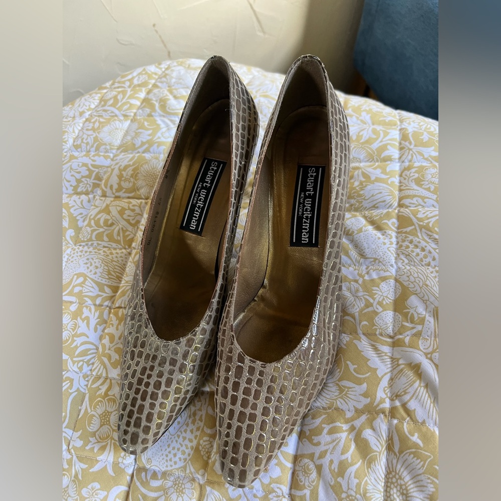 Vintage Stuart Weitzman Gold Heels quiet luxury chic